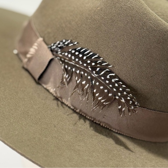 Lovely Bird Verona Antique Wool Feather Hat Medium Brown Festival Boho Coachella main image 11